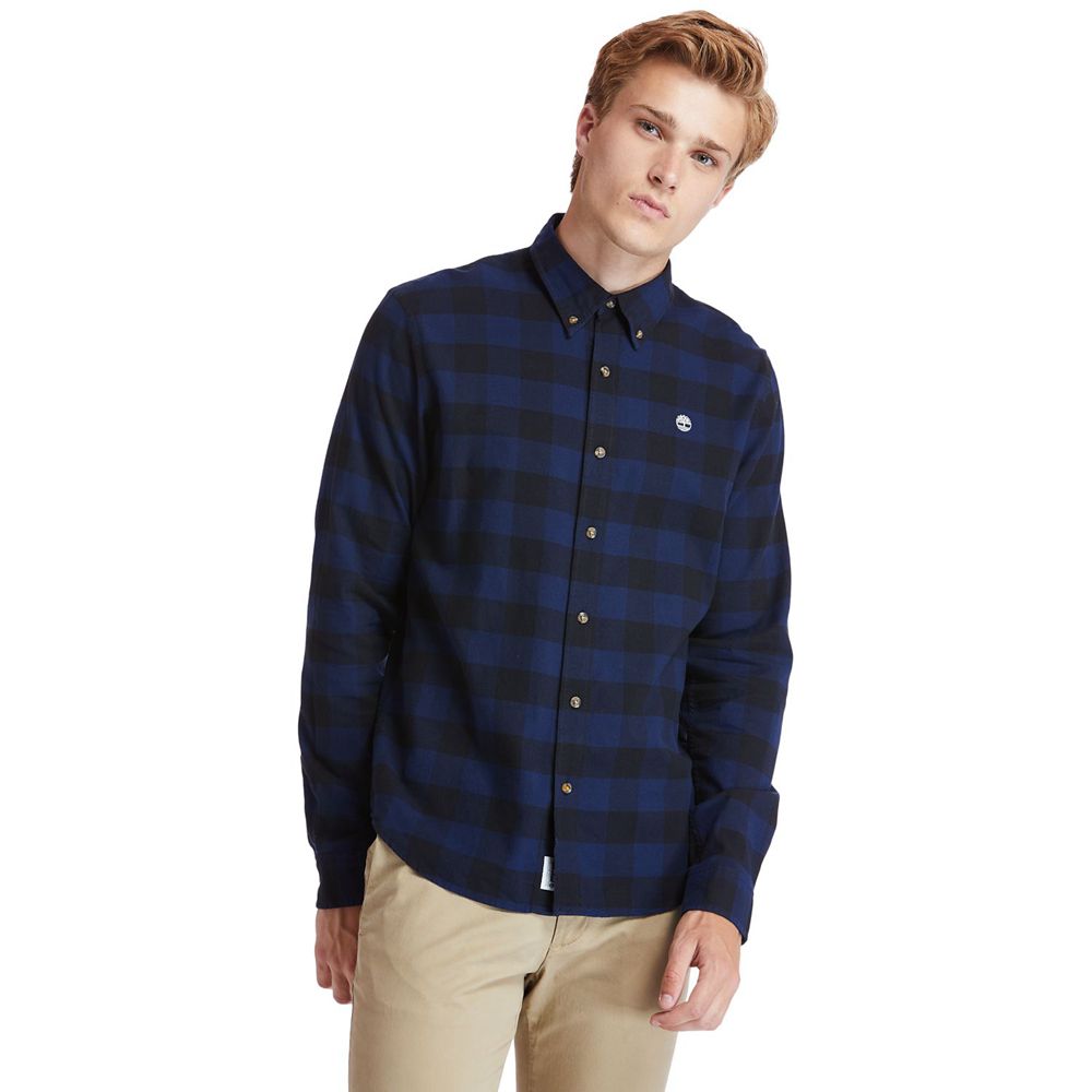 Camasi Timberland Barbati Bleumarin - Mascoma River Slim-Fit Long-Sleeve Check - Romania - GLFEQM732